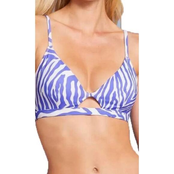 NWT Purple & White Keyhole zebra print bralette by Shade & Shore. - Picture 1 of 8